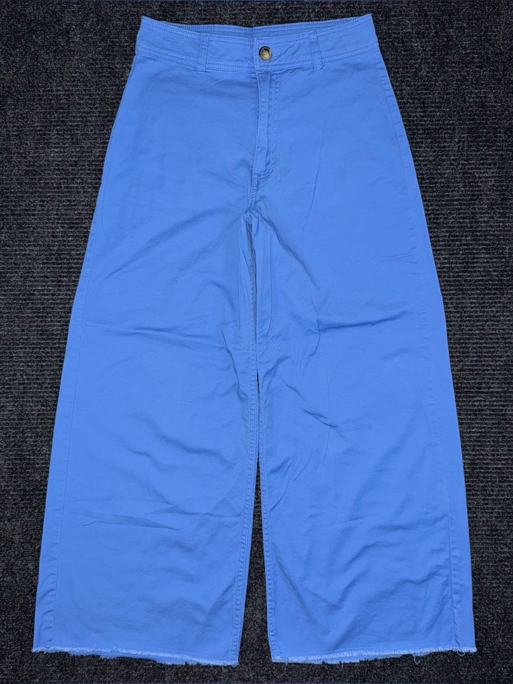 Billabong Side Kick Pants 28 Blue High Rise Wide Leg Raw Hem 90s Beach Surf Boho
